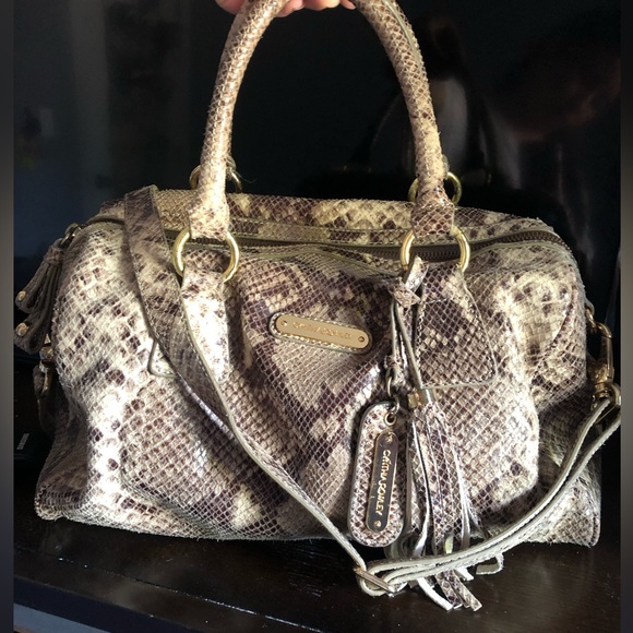 Cynthia Rowley Snakeskin Leather Satchel - Picture 5 of 15